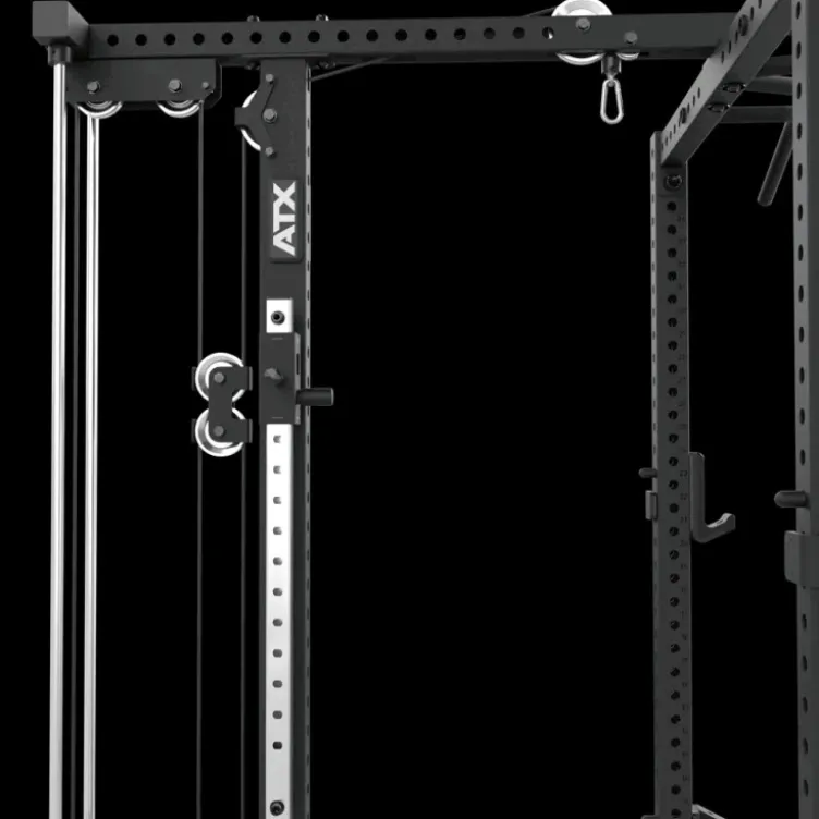 Half Rack à squat ATX avec extension de stockage et poulie à charge guidée de 125 kg pour Home Gym et Pros série 700
