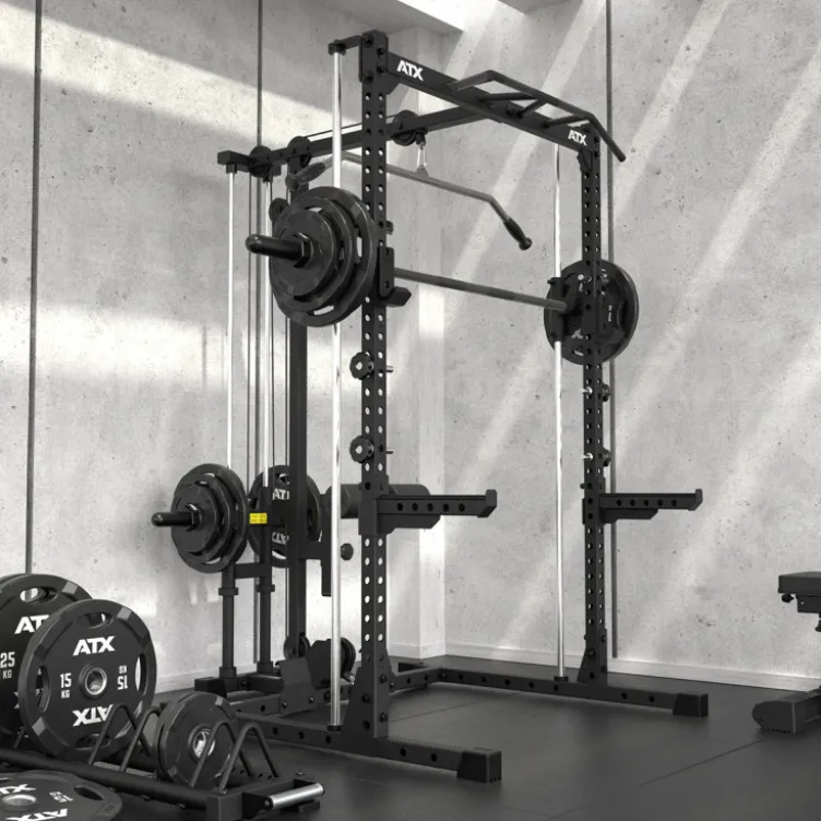Half rack à squat ATX avec poulie à charge libre et option barre guidée pour Home Gym - Série 500