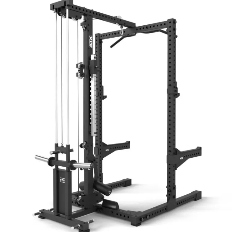 Half rack à squat ATX avec poulie à charge libre Max 200 kg - Barre de traction multigrip et accessoires inclus - Série 700