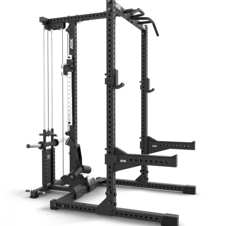 Half rack à squat ATX avec poulie à charge libre Max 200 kg - Barre de traction multigrip et accessoires inclus - Série 700