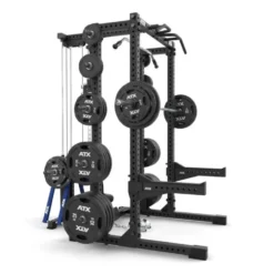 Half rack à squat ATX avec poulie à charge libre et extension de stockage pour séances de musculation complètes - Série 700