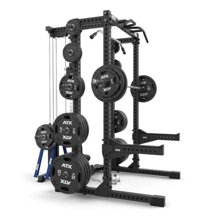 Half rack à squat ATX avec poulie à charge libre et extension de stockage pour séances de musculation complètes - Série 700