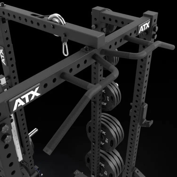 Half rack à squat ATX avec poulie à charge libre et extension de stockage pour séances de musculation complètes - Série 700