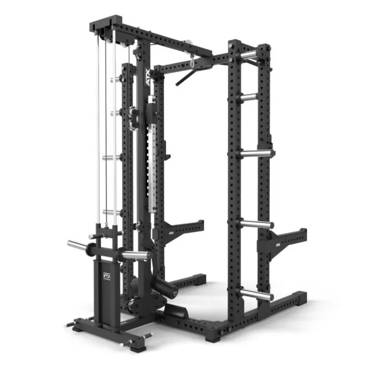 Half rack à squat ATX avec poulie à charge libre et extension de stockage pour séances de musculation complètes - Série 700