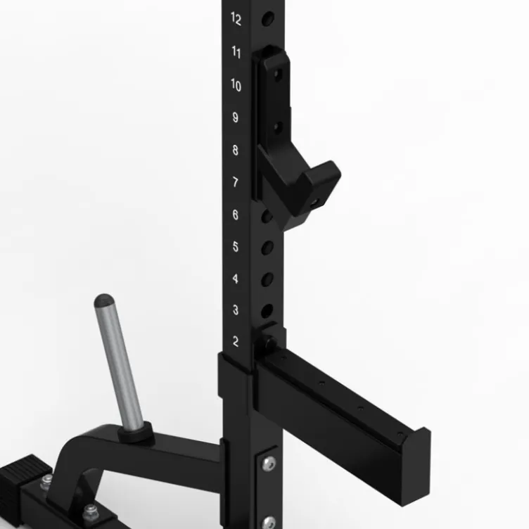 Half rack à squat et développé couché avec barre de traction