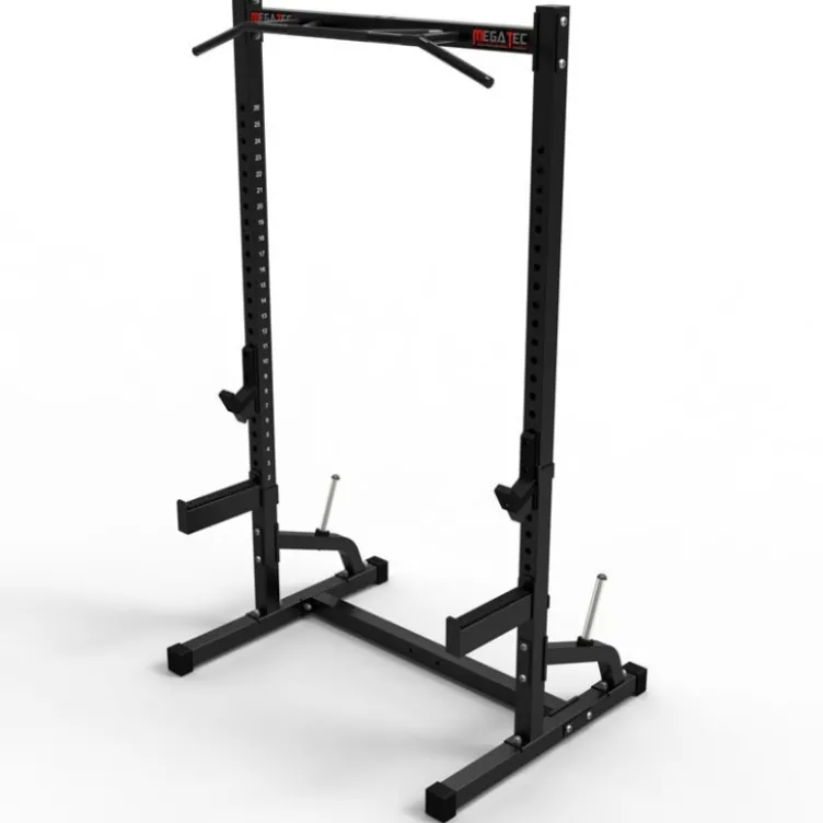 Half rack à squat et développé couché avec barre de traction