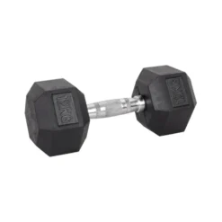 Haltère de musculation hexagonal en caoutchouc à l'unité de 3 kg à 40 kg pour entraînement complet