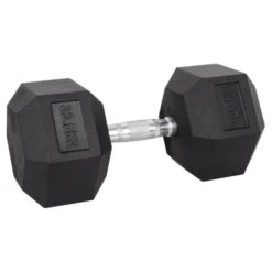 Haltère de musculation hexagonal en caoutchouc à l'unité de 3 kg à 40 kg pour entraînement complet