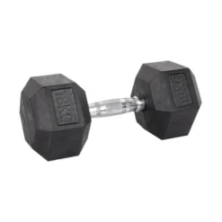Haltère de musculation hexagonal en caoutchouc à l'unité de 3 kg à 40 kg pour entraînement complet
