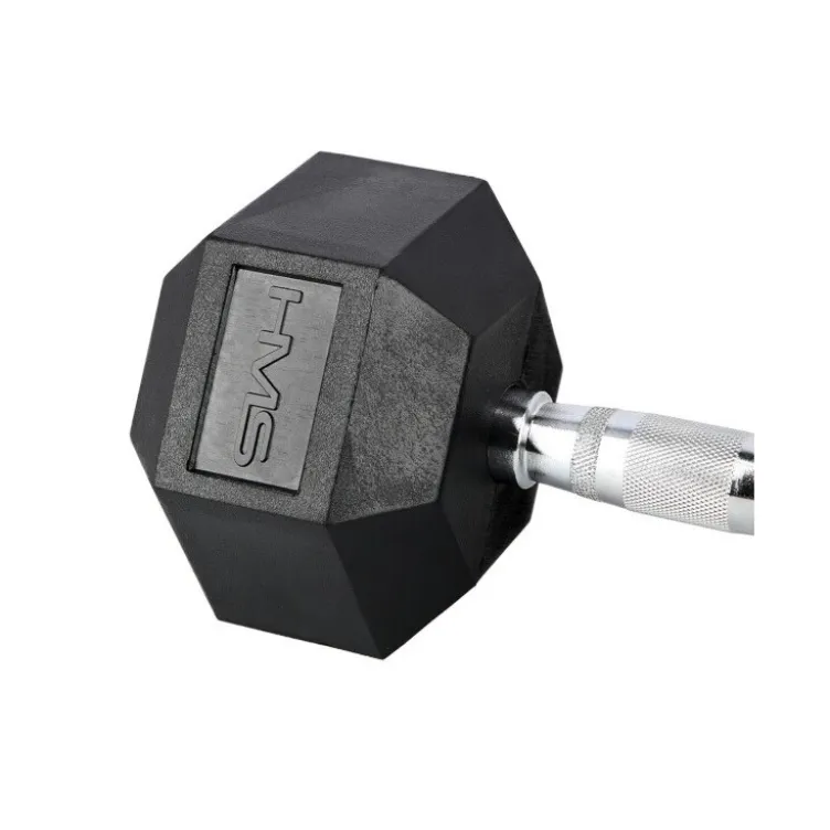 Haltère hexagonal compact et professionnel 20 kg avec revêtement en caoutchouc
