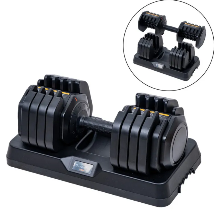 Haltère réglable de 5 à 41 kg avec support - Haltère compact à charge ajustable DuraBell
