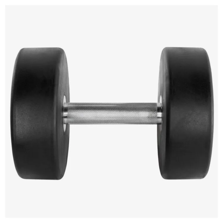 Haltères de musculation design ATX de 2,5 à 60 kg conception en acier caoutchouté avec poignée à moletage médium