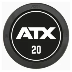 Haltères de musculation design ATX de 2,5 à 60 kg conception en acier caoutchouté avec poignée à moletage médium