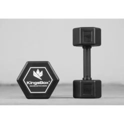 Haltères hexagonaux monobloc en fonte avec revêtement en caoutchouc - 2,5 à 37,5kg