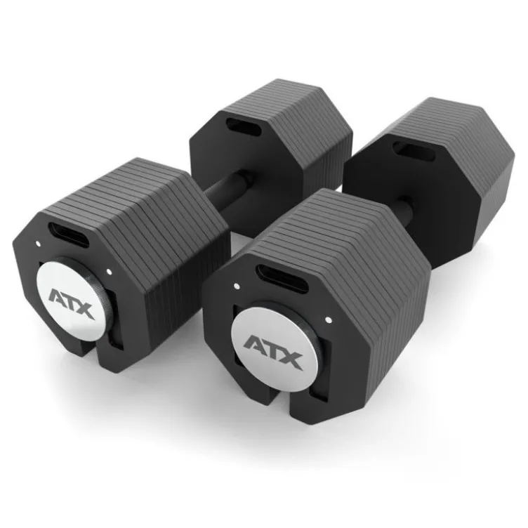 Haltères réglables Octa Dumbbell 2 x 65 kg ATX - Système innovant modulaire pro évolutif