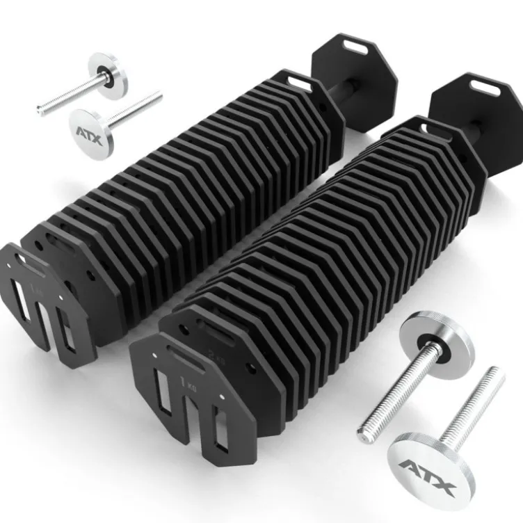 Haltères réglables Octa Dumbbell 2 x 53 kg ATX - Système modulaire pro évolutif jusqu’à 65 kg