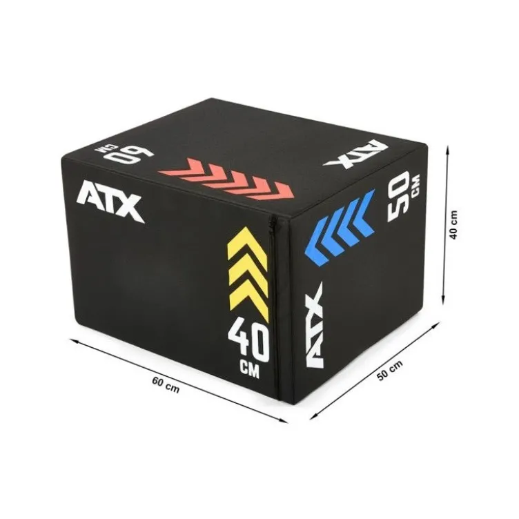 Jump Box de cross-training en bois et en mousse ATX 3 en 1 : 40 x 50 x 60 cm
