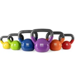 Kettlebells de musculation en vinyle de 4 kg à 20 kg pour training de cross-training et préparation Hyrox