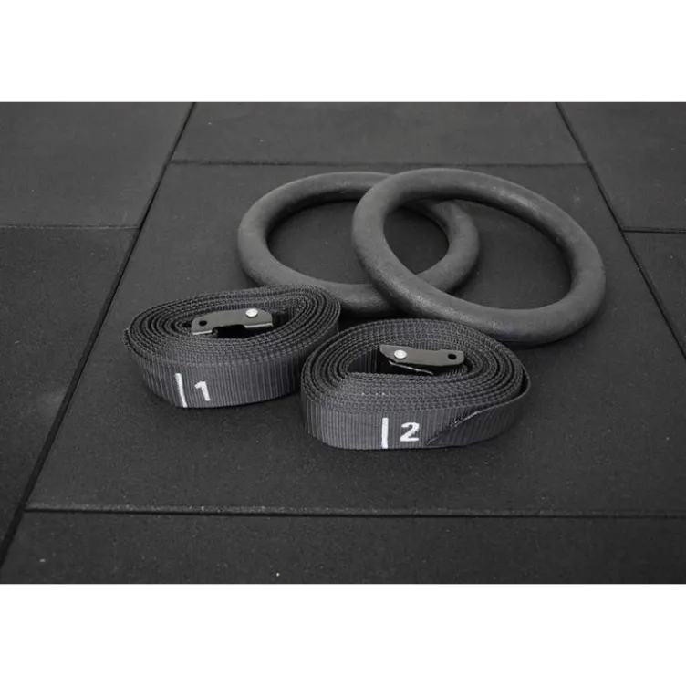 Kit anneaux de gym en plastique et sangles en polyester pour training - Kingsbox