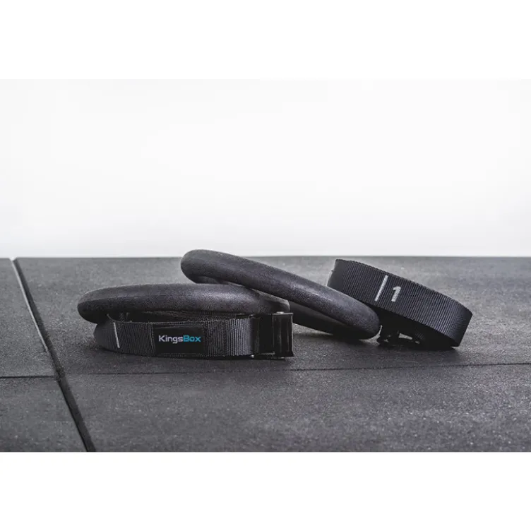 Kit anneaux de gym en plastique et sangles en polyester pour training - Kingsbox