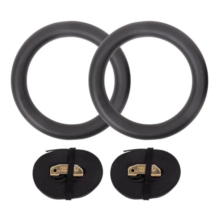 kit anneaux de gymnastique en acier avec sangles - capacité de charge 300 kg