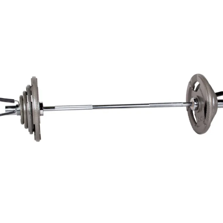 Kit complet barre de musculation olympique 120 cm avec 45 kg de poids pour training à domicile