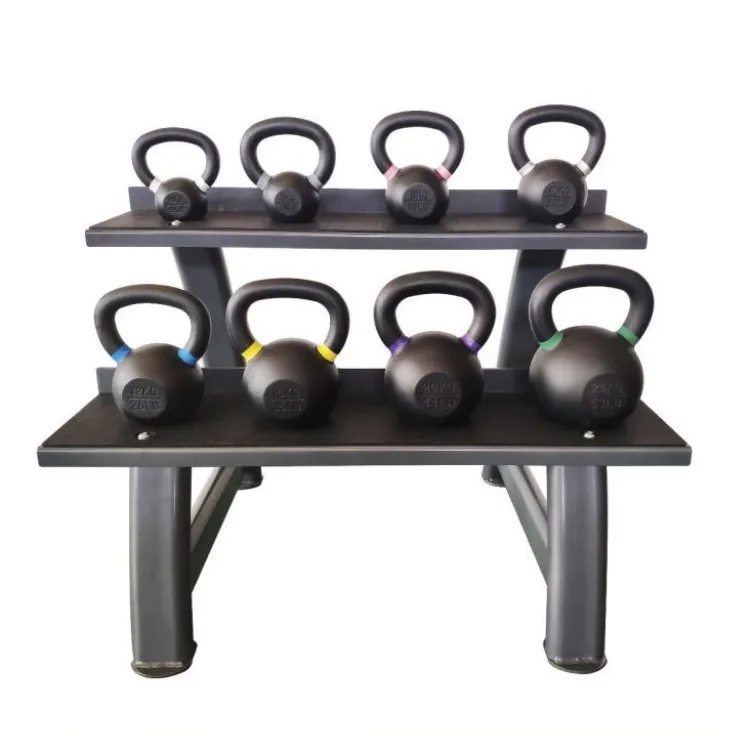 Kit complet de kettlebells - Support de rangement avec 8 poids russes de 4 à 24 kg - SK24 Titanium Strength