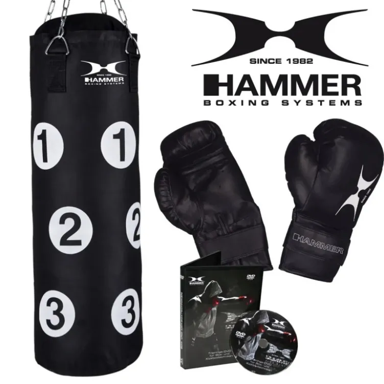 Kit de boxe adulte - Sac avec zones de frappe numérotées, gants de boxe et DVD d'entraînements