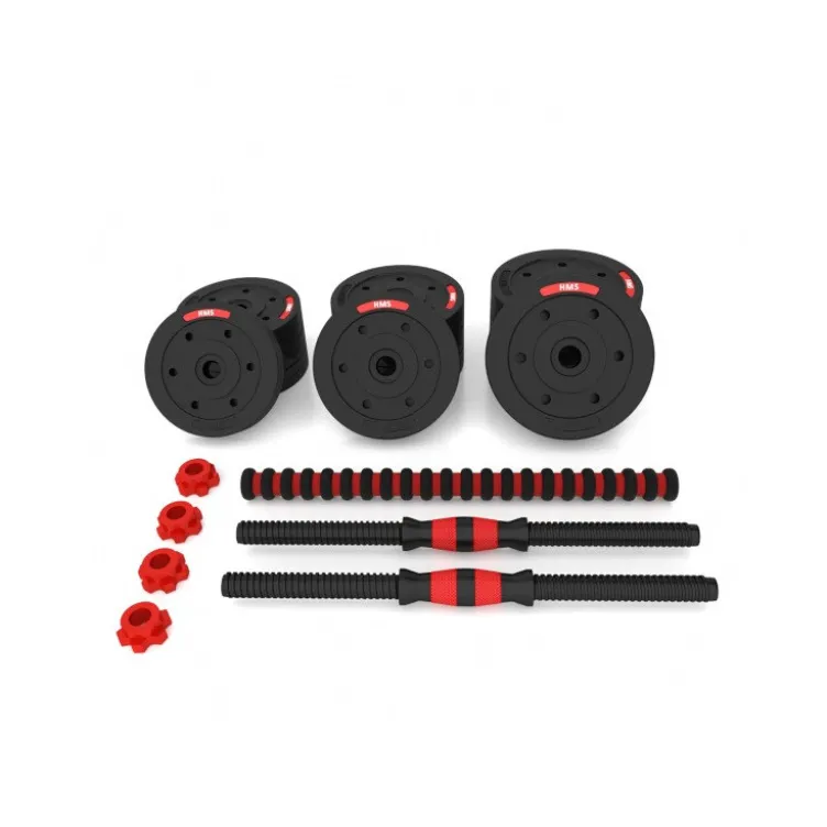 Kit d'haltères avec disques de poids et une barre extensible pour homegym - 20 KG