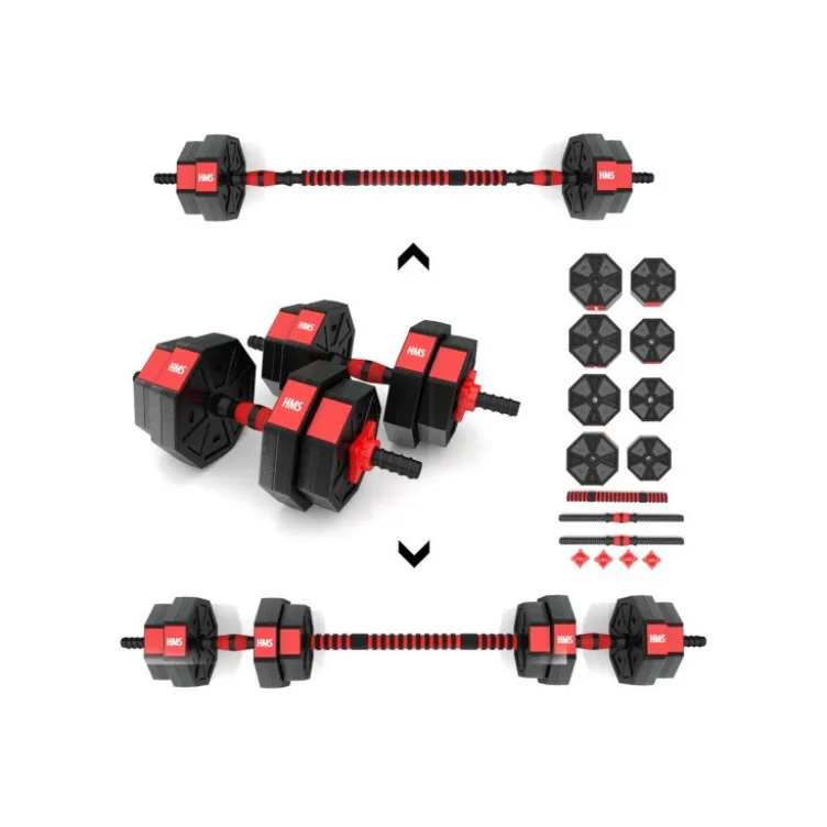 Kit d'haltères avec disques de poids et une barre extensible pour homegym - 20 KG