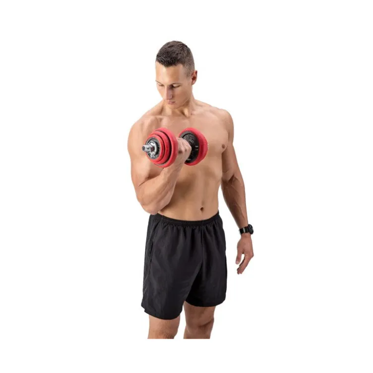 Kit d'haltères avec vis et barre de liaison pour homegym - 20 ou 30 kg