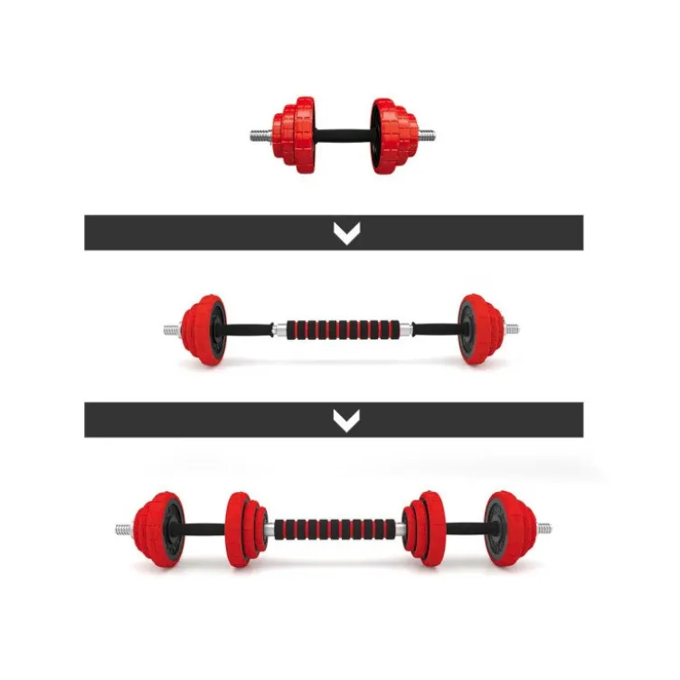 Kit d'haltères avec vis et barre de liaison pour homegym - 20 ou 30 kg