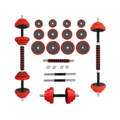 Kit d'haltères avec vis et barre de liaison pour homegym - 20 ou 30 kg
