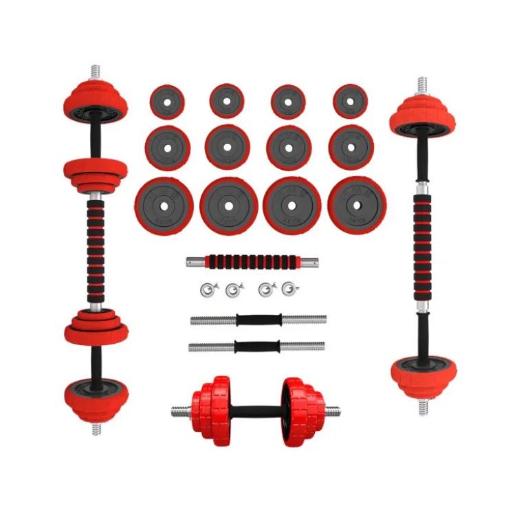 Kit d'haltères avec vis et barre de liaison pour homegym - 20 ou 30 kg
