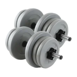 Kit d'haltères barres chromés 20kg de poids