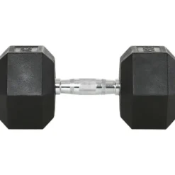 Kit d'haltères complet hexagonaux de 1 kg à 10 kg avec poignées chromées moletées ATX