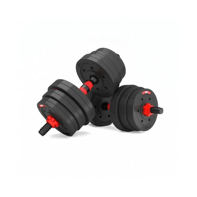 Kit d'haltères de musculation 20 KG pour homegym avec 2 barres courtes et 1 barre de connexion