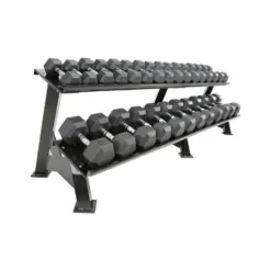 Kit d'haltères hexagonaux compactes ATX de 1 à 50 kg en caoutchouc avec poignées ergonomiques
