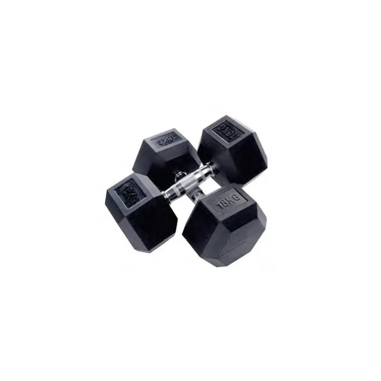 Kit d'haltères hexagonaux 1 à 20 kg revêtement caoutchouc