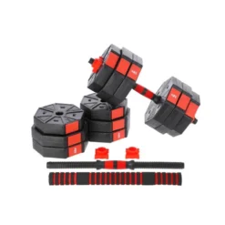 Kit spécial home-gym haltères 30 kg avec 2 barres courtes + barre de connexion