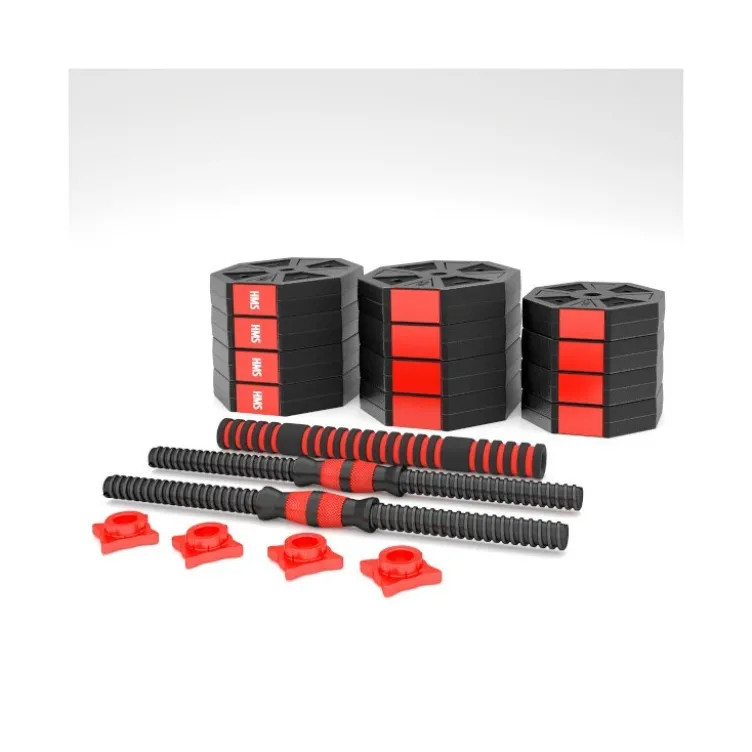 Kit spécial home-gym haltères 30 kg avec 2 barres courtes + barre de connexion