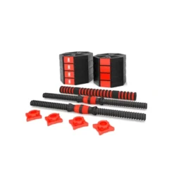 Kit spécial home-gym haltères 15 kg avec 2 barre extensible