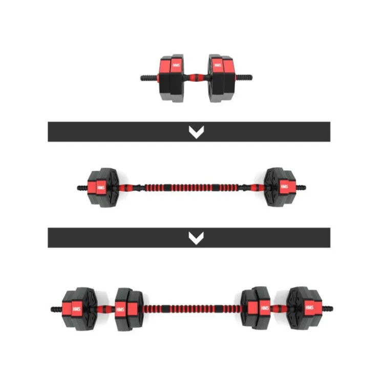 Kit spécial home-gym haltères 15 kg avec 2 barre extensible