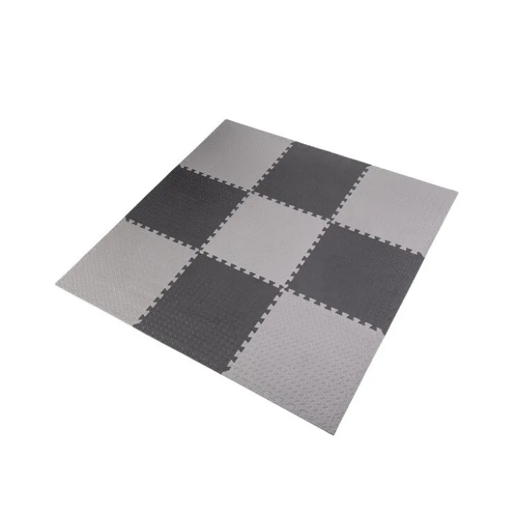 Lot de 9 dalles de sol en mousse EVA version puzzle avec bordures de finition