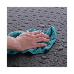 Lot de 9 dalles de sol en mousse EVA version puzzle avec bordures de finition