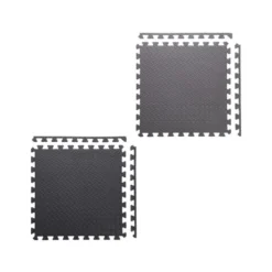 Lot de 9 dalles de sol en mousse EVA version puzzle avec bordures de finition