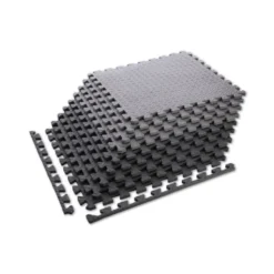 Lot de 9 dalles de sol en mousse EVA version puzzle avec bordures de finition