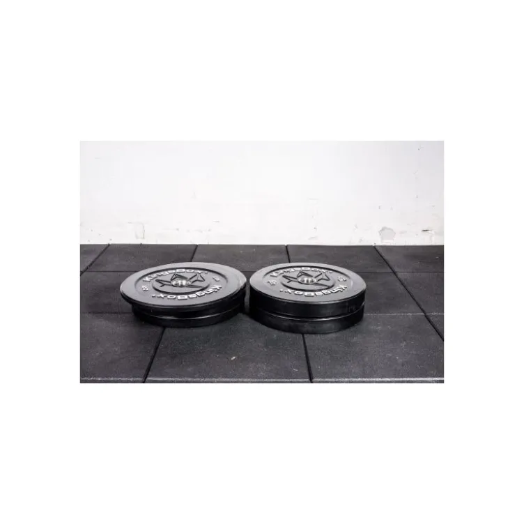 Lot de disques bumpers professionnels noir en caoutchouc 50 à 650 kg