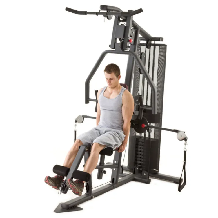Machine de fitness et musculation à domicile multi-poste avec colonne de poids 91 kg et poulie haute / basse