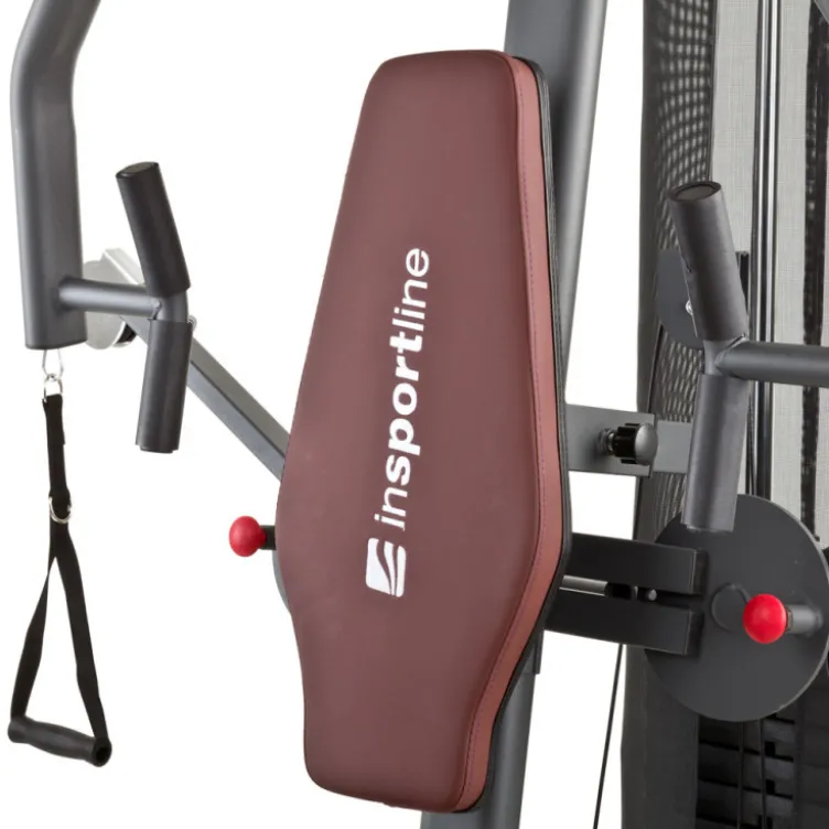 Machine de fitness et musculation à domicile multi-poste avec colonne de poids 91 kg et poulie haute / basse